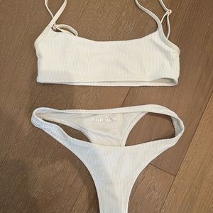 Frankie’s Bikinis White Ribbed